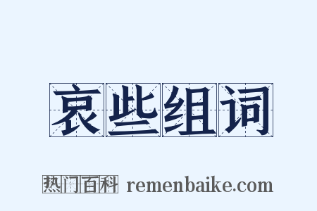 哀些组词是什么意思的图片